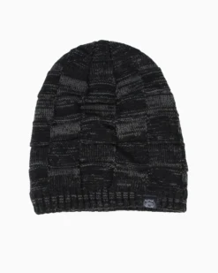 WAMPUM - Cuffia nera a maglia con interno rifinito in pelliccia