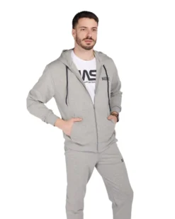 XTREME BOXING - Felpa con cappuccio full zip grigo in cotone