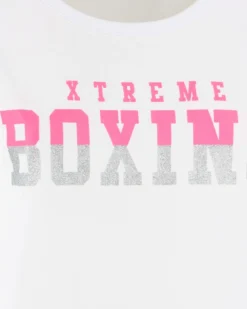 XTREME BOXING - TSHIRT BIANCA DA DONNA CON LOGO GLITTER