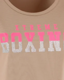 XTREME BOXING - TSHIRT CAMEL DA DONNA CON LOGO GLITTER