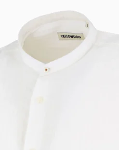 YELLOW DOG - Camicia manica lunga bianca in tessuto operata