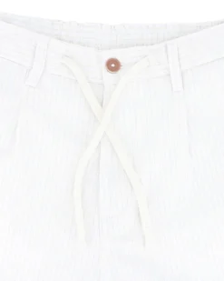 YELLOW DOG - Pantalaccio tasca america riga goffrato bianco