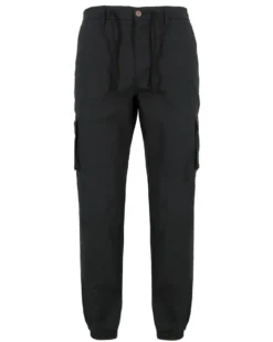 YELLOW DOG - Pantalone tasca america nero con coulisse