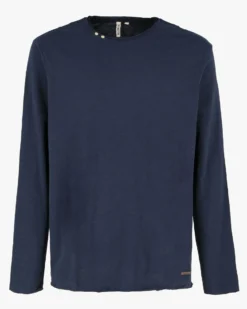 YELLOW DOG - Tshirt manica lunga basic blu da uomo