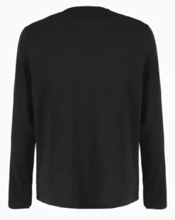 YELLOW DOG - Tshirt manica lunga basic nero da uomo