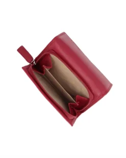 YOU YOUNG COVERI - Portafoglio rosso in VERA PELLE con patta e tasca portamonete