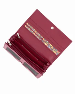YOU YOUNG COVERI - Portafoglio rosso in VERA PELLE da donna con patta