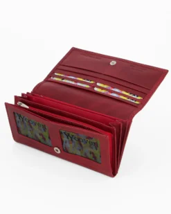 YOU YOUNG COVERI - Portafoglio rosso da uomo in VERA PELLE con patta