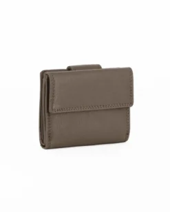 YOU YOUNG COVERI - Portafoglio taupe in VERA PELLE con pattina e taschino portamontete